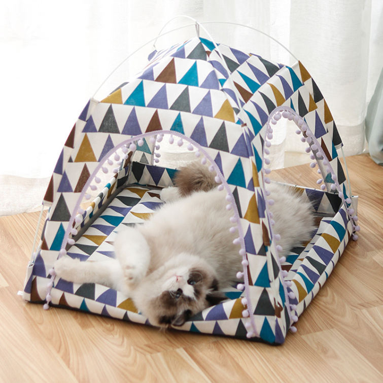 犬 猫 ベッド ハウス 2way ペットベッド ペットハウス 猫ハウス 夏用 折りたたみ ドーム マット 猫ハウス 犬ハウス ケージ用 テント 室内