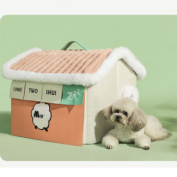ドームハウス ペット ハウス クマの型 半密閉式 ペットベッド クッション付き 洗える 室内用 洗える 犬 ペット用ハウス 折りたたみ オー