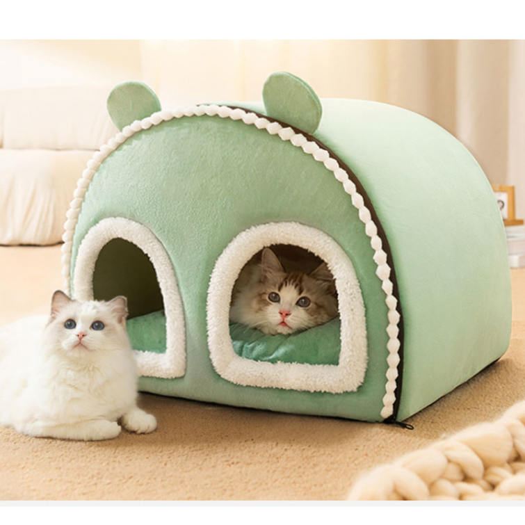 ペットベッド 猫 ペット ベッド ドームハウス ペットベッド ドーム型 ベッド ドーム ハウス ペットテント クッション付き ペット用寝袋