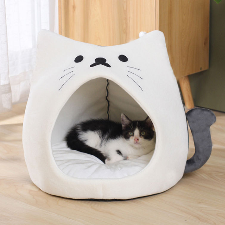 猫 ハウス 冬 猫用ベッド ペットベッド ドーム ペット用品 猫 ベッド ドーム型 半密閉型 キャットハウス 秋冬用 ベッドマット 小型犬 キ