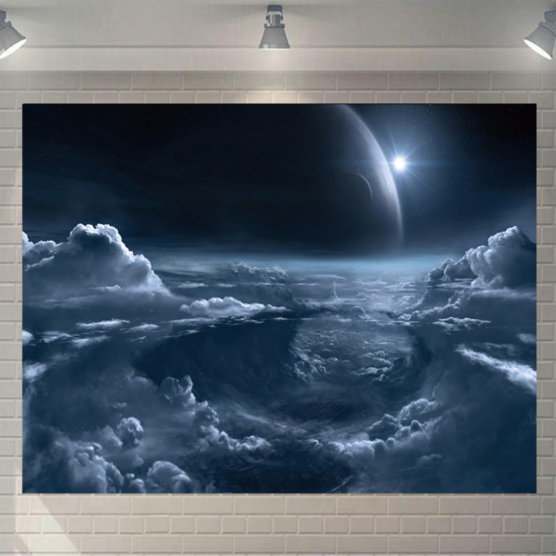 ペストリー 月 海 星空 壁掛け 満月の夜空 夜景 おしゃれ インテリア 北欧 装飾壁掛け 多機能 ファブリック装飾用品 モダンなアート 模様
