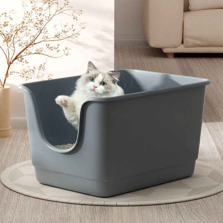 猫 トイレ 大きな猫のトイレ 猫用トイレ本体 ネコトイレ 大容量 砂 飛び散ら防止 猫 トイレ 60*47*31cm 深型 ペットトイレ 掃除簡単 脱臭