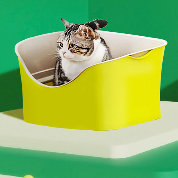 猫トイレ アイボリー ペット用品 フード 猫用品 グッズ 室内用品 猫用室内用品 砂の飛び散ら防止 掃除簡単 脱臭抗菌 小容量 耐久性 猫の