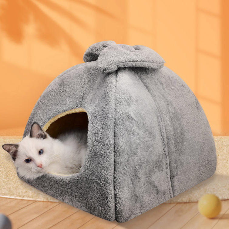 ペットハウス ドーム型 ペットベッド 犬 猫 冬 室内 かわいい ベッド テント ペットソファ 2way 折りたたみ可 小型犬 猫用 洗える ふわふ