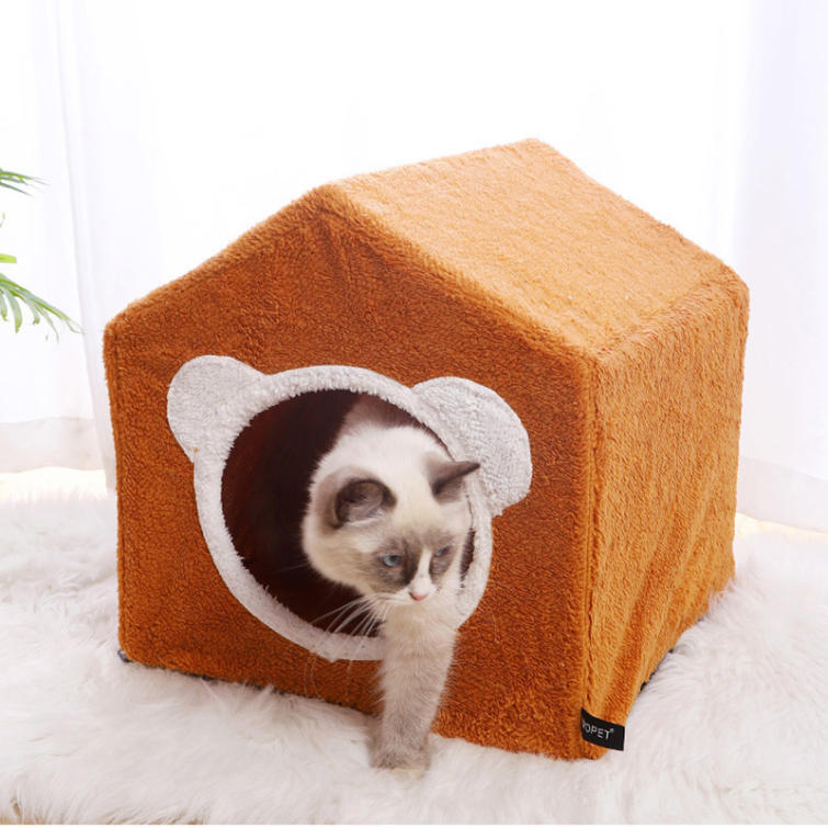 猫ベッド 猫用ハウス ペットベッド 猫用 犬用 小型犬 ペットハウス ドーム型 冬 ふわふわ 柔らかい 保温 暖かい あったか ペットクッショ