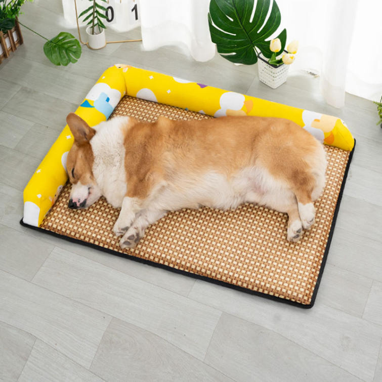 犬 犬用 ベッド ペットベッド 夏 夏用 犬用ベッド フラット ドッグベッド 冷感 耐噛み 冷却 涼感 暑さ対策 エアー 低床 ロー マット 洗え