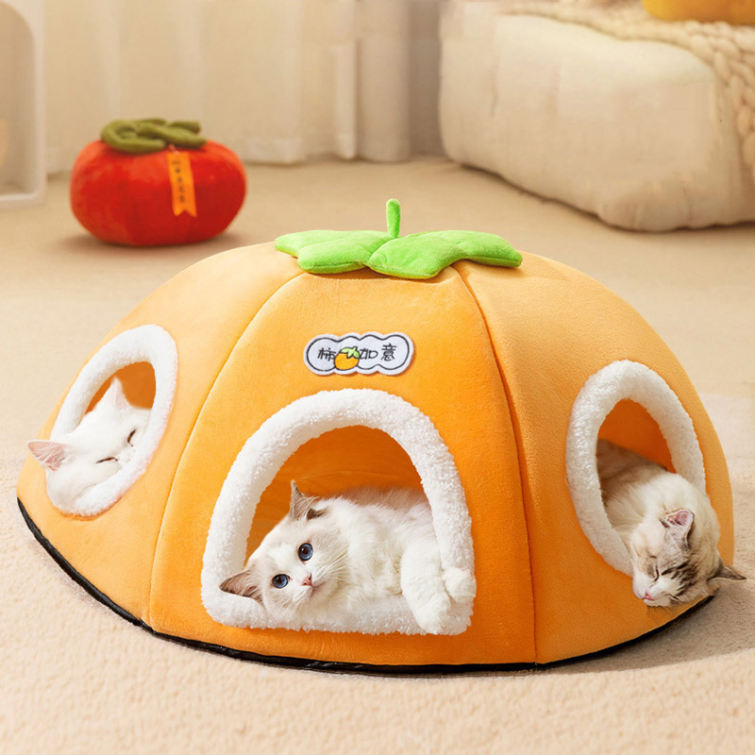 猫 ハウス 暖かい ペットベッド 冬 ドーム型 秋冬用 ペットハウス クッション付き キャットハウス 暖かいハウス ぐっすり眠る 洗える 保