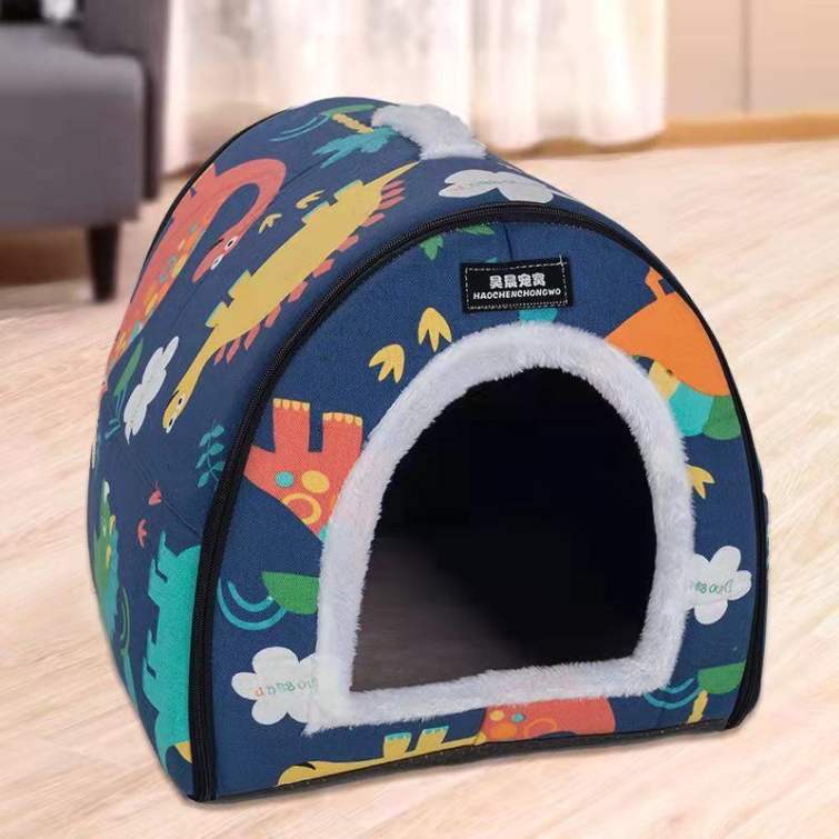 猫ハウス ペットベッド 秋冬用 ふわふわ ペットソファ 猫ベッド 犬ベッド ペット寝袋 クッション付き ぐっすり眠る ドーム型 可愛い オー