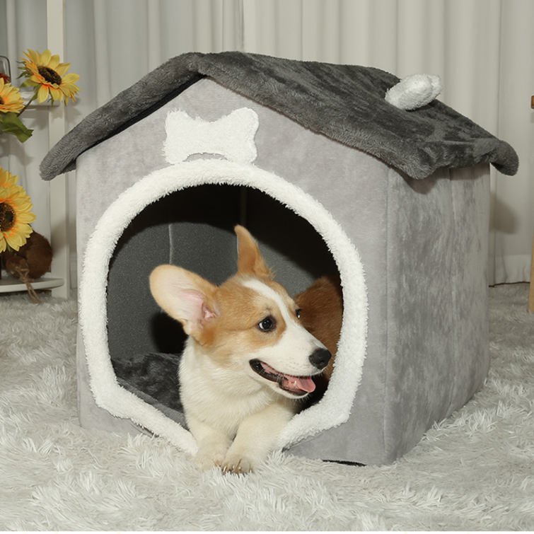 犬 ベッド ドーム ペットベッド ドーム型 ペットハウス 犬猫用 室内用 冬用 ふわふわ 洗える クッション付き 犬用ベッド 犬小屋 猫ハウス