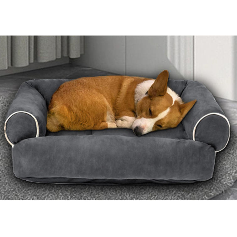 ペットベッド 犬 ベッド ペットソファー ペットクッション 枕付き クッション性が 高反発 ふわふわ もこもこ 寒さ対策 高齢犬 子犬 子猫