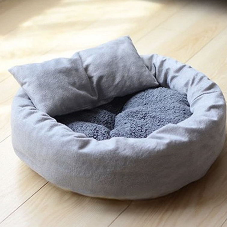ペットハウス 猫 ベッド 犬 ペットベッド クッション 丸型 ペットソファー ペットクッション ふわふわ もこもこ 高反発 枕/つき ペット用