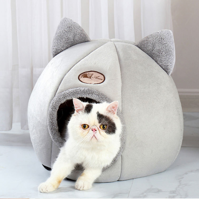 猫 犬 ペット ベッド ペット用寝袋 ドーム型ベッド 猫ハウス ペットハウス ウサギ 寝具 ベッド マット クッション 暖かい 柔らかい ふわ