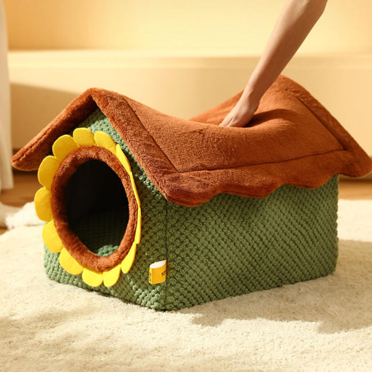 ペットベッド 猫ハウス ドーム型 暖房 エアコン適応 ペットマット ペットハウス ペットベッド 犬小屋 かわいい 快適 柔らかい 水洗え 暖