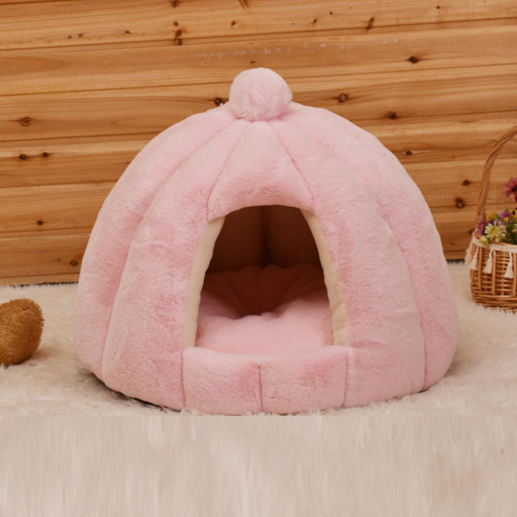 ペットハウス ドーム型 小型犬 冬 室内用 かわいい ペットベッド 洗える 折りたたみ式 ふわふわ 大きい ぐっすり眠れる 滑り止め 寒さ対