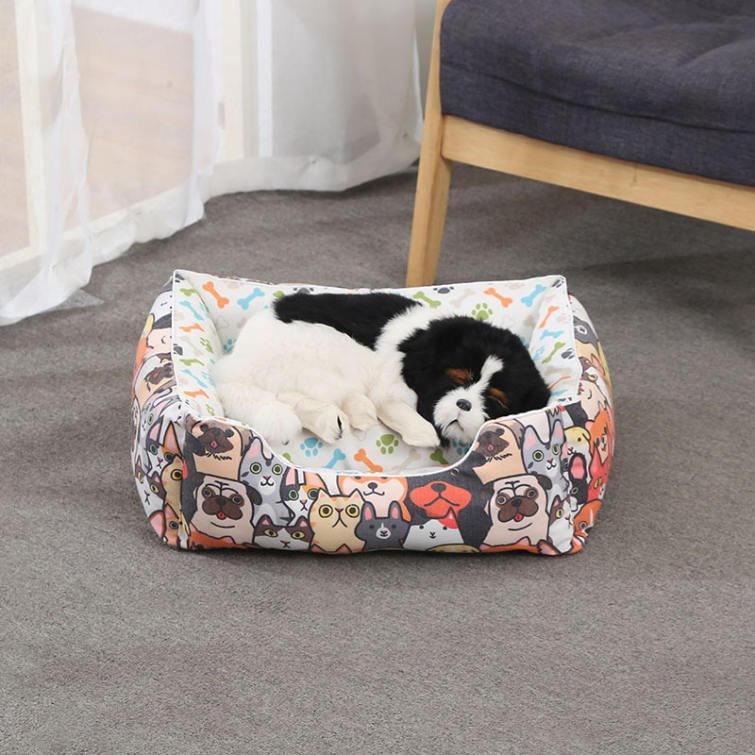 猫 ベッド ペットベッド 犬 ベッド ペットソファー クッション スクエア型 ふわふわ もこもこ 滑り止め 洗える ぐっすり眠る 保温防寒 小