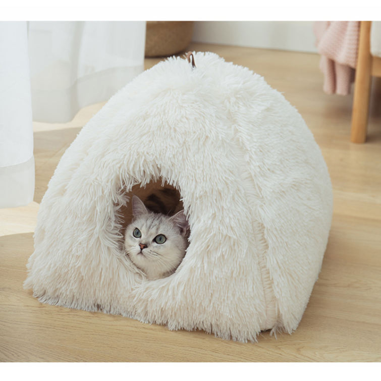 猫 べッド 犬 ベッド ふわふわ 冬 中綿増量 洗濯可能 ドーム型ペット ベッド クッション ソファ 犬用 ネコ ねこ 小動物用 北欧風 滑り止