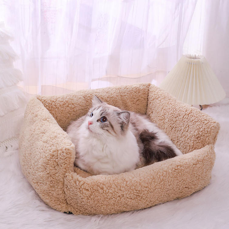 ペット用ベッド 猫 べッド 犬 ベッド ふかふか 冬 中綿増量 カバー取り外し可能洗いやすい ペット ベッド クッション ソファ 犬用 ネコ