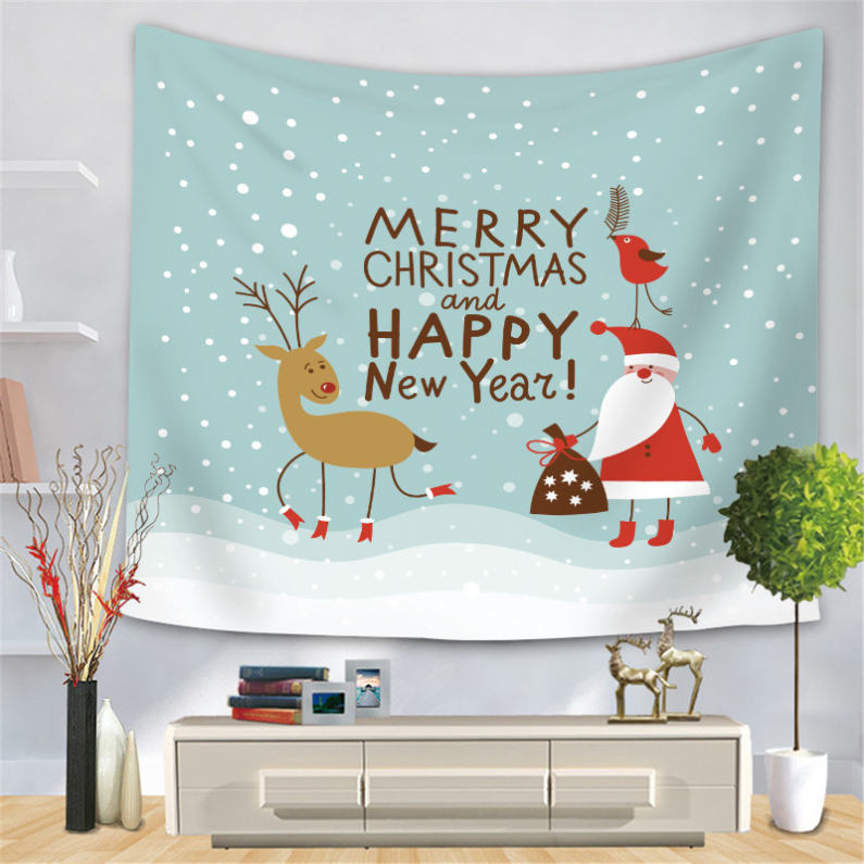 クリスマス飾り クリスマスタペストリー 背景布 壁掛け クリスマスツリー ウォールアート サンタクロース 雪 洗える 多機能壁掛け 装飾布