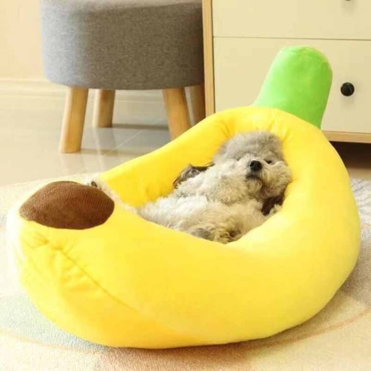 バナナ ペットベッド 犬 ベッド 猫ベッド オールシーズン Lサイズ 中型犬 クッション 犬用ベッド 猫用ベッド ペットハウス 犬用品 洗える