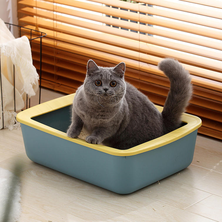 猫用トイレ スコップ付 四角 におい対策 M 49*36*14cm 猫用トイレ スコップ付 ネコ 砂 小型 大型 猫 トイレ 四角 におい対策 猫砂 大容量