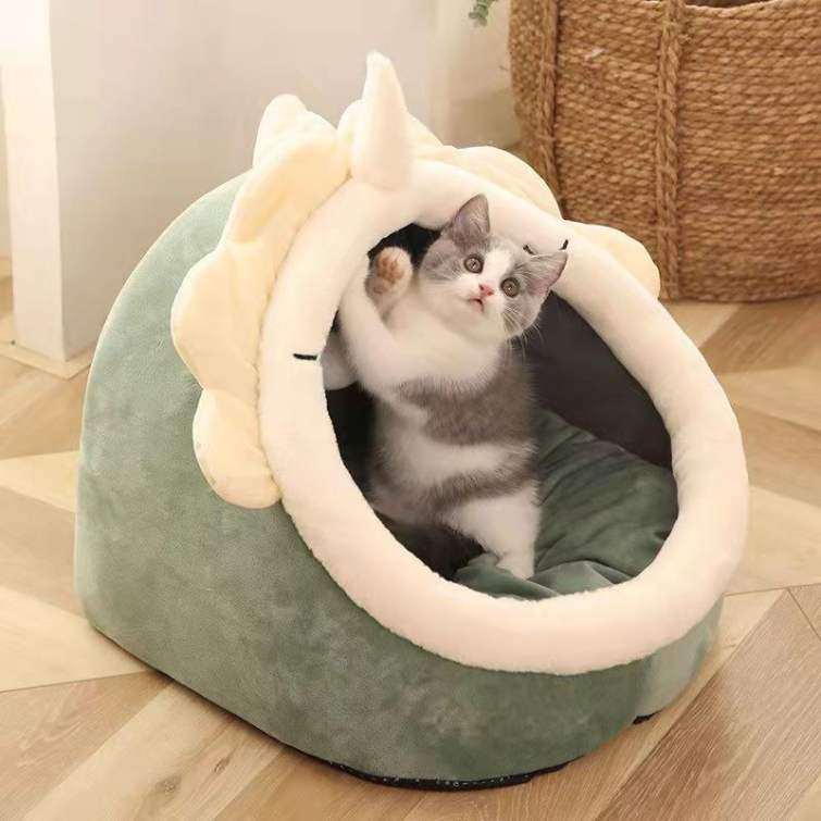 猫ハウス 猫用ベッド ドーム型 暖房 エアコン適応 ペットハウス ペットベッド ベッドクッション 犬ベッド 柔らかい 暖かい ふわふわ ぐっ